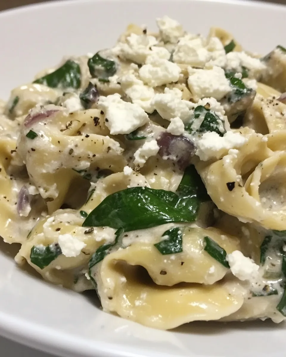 Chicken Tortellini with Feta Cream Sauce