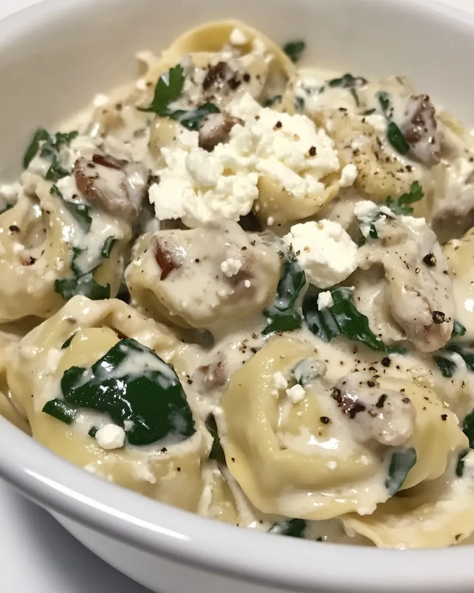 Chicken Tortellini with Feta Cream Sauce