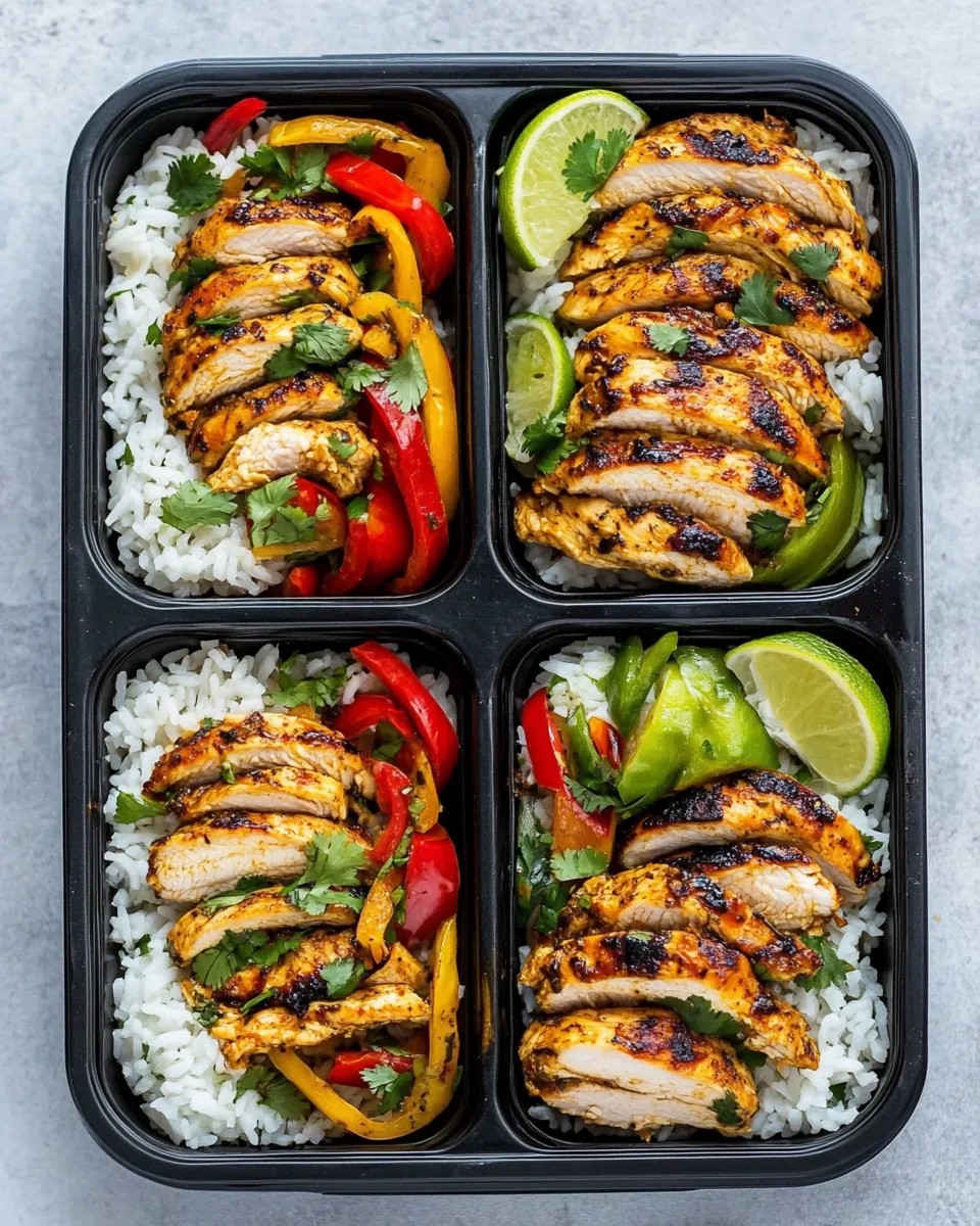Chili Lime Chicken and Rice Meal Prep Bowls