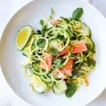 Chili Lime Cucumber Noodles on Salted Watermelon