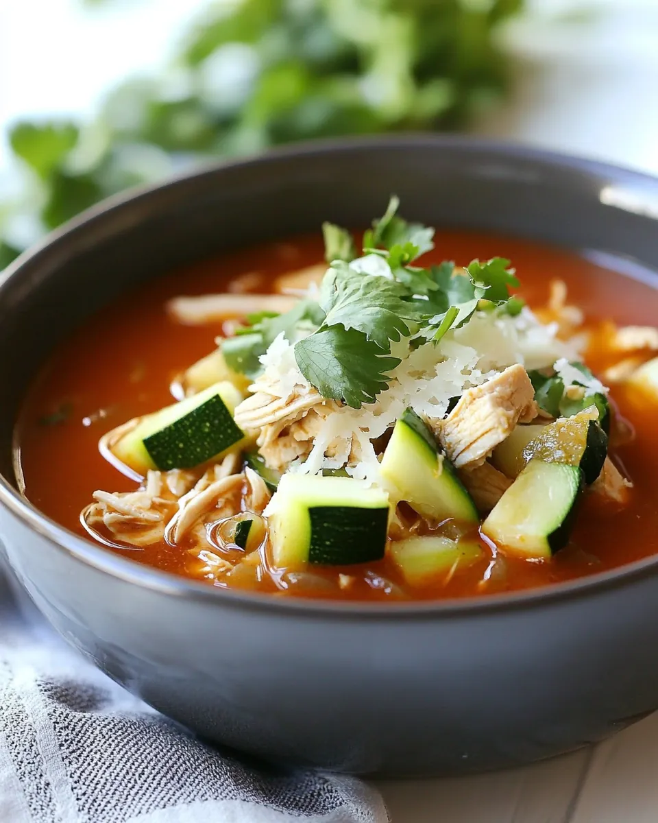 Chipotle Chicken Zucchini Fideo Soup