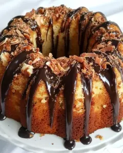 Chocolate Coconut and Pumpkin Marble Bundt Cake