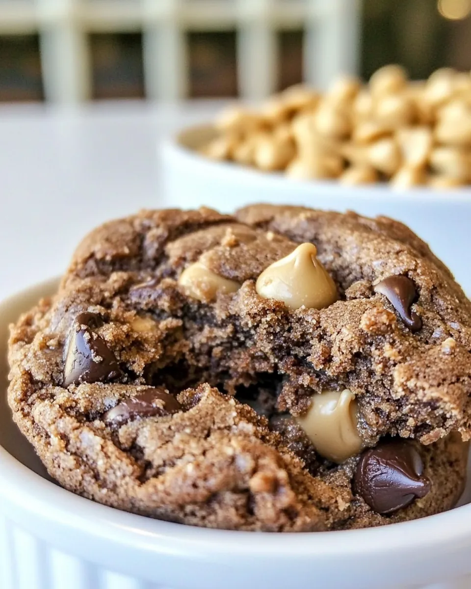 Chocolate Peanut Butter Chocolate Chip Cookies