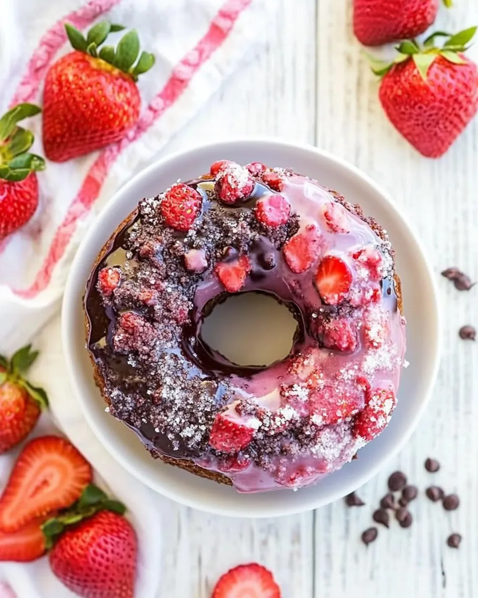 Chocolate Strawberry Baked Donuts