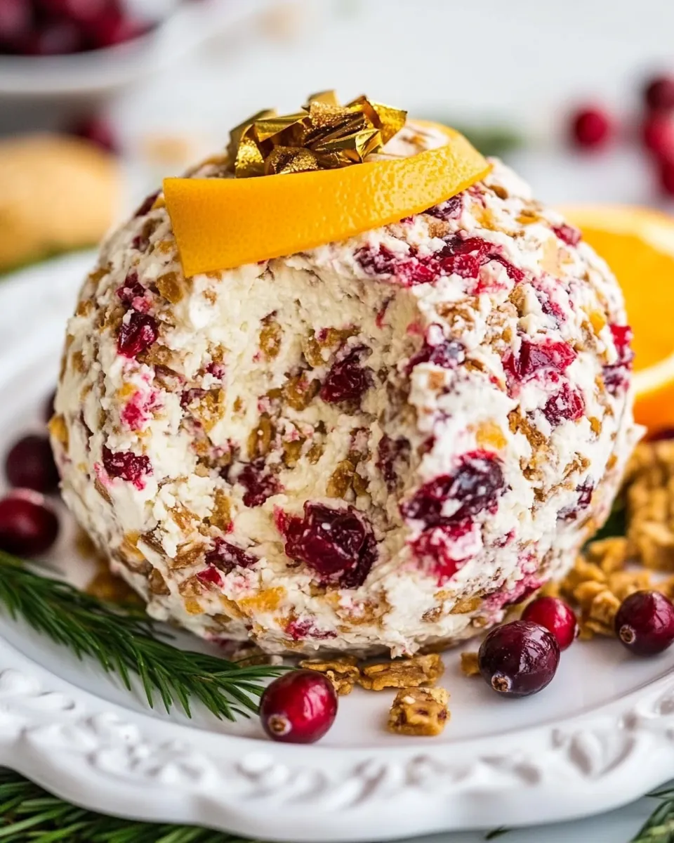 Christmas Cheese Ball Recipe with Orange and Cranberry