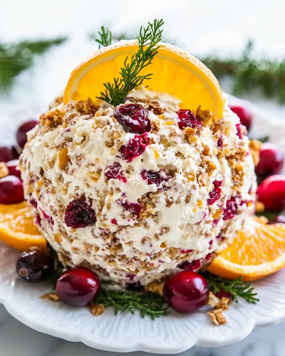 Christmas Cheese Ball Recipe with Orange and Cranberry