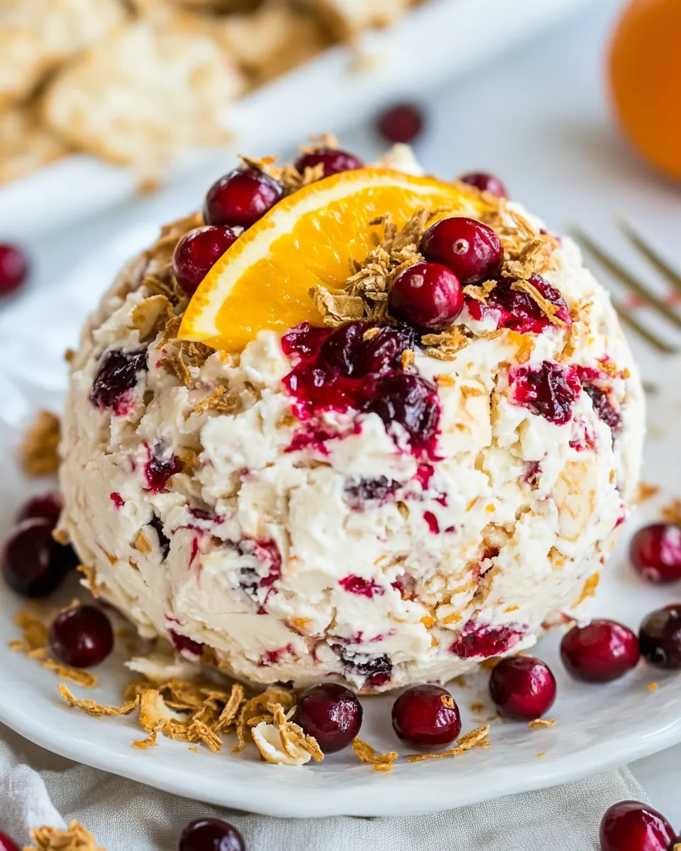 Christmas Cheese Ball Recipe with Orange and Cranberry