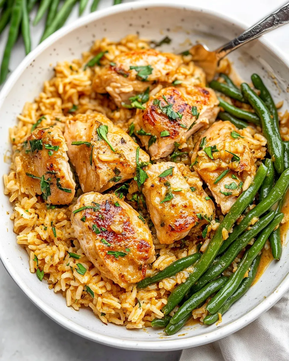 Coconut Chicken with Rice and Green Beans