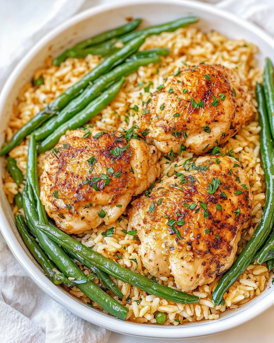 Coconut Chicken with Rice and Green Beans