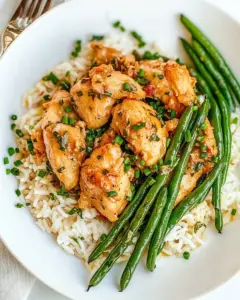 Coconut Chicken with Rice and Green Beans