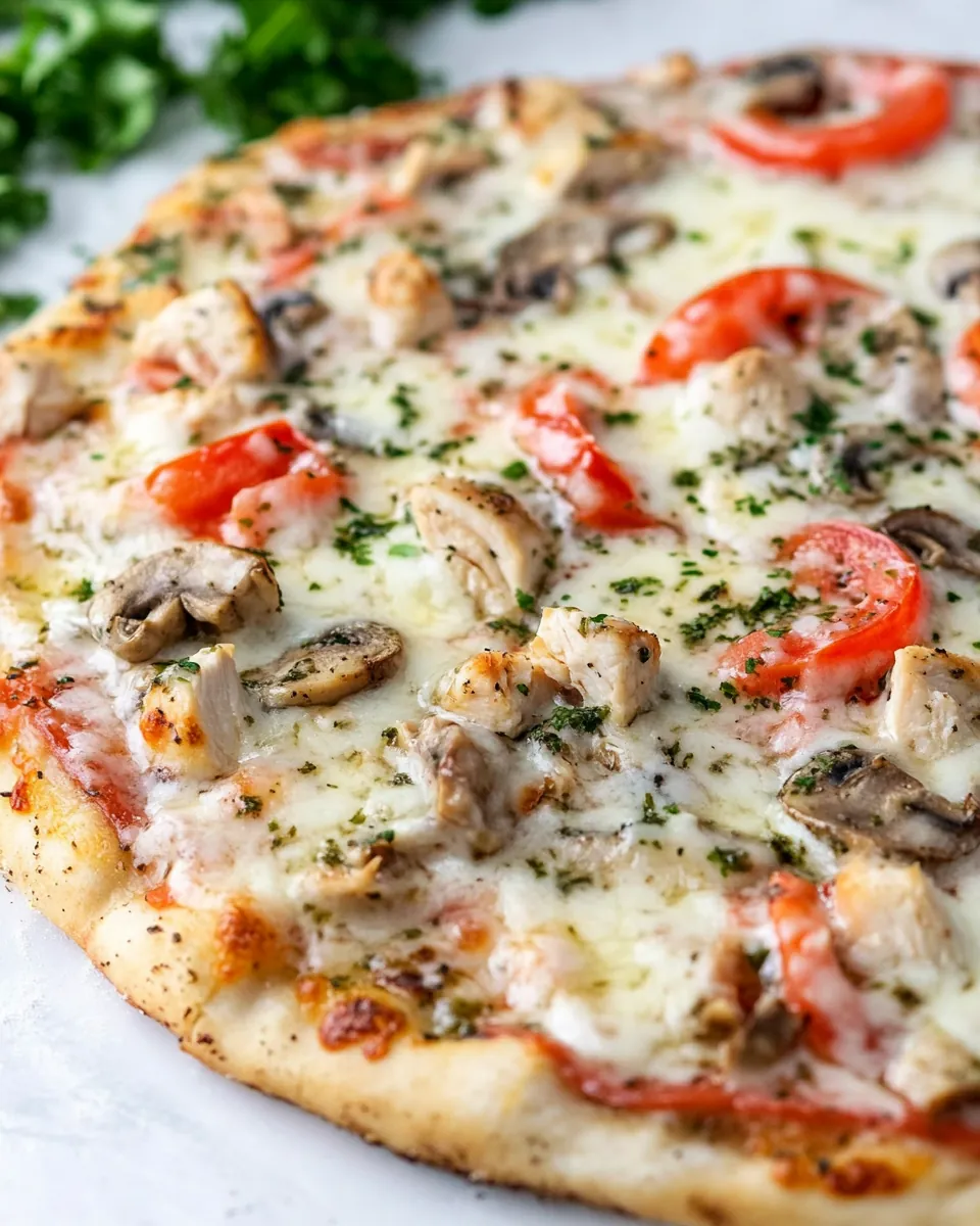 Copycat Olive Garden Chicken Formaggio Pizza
