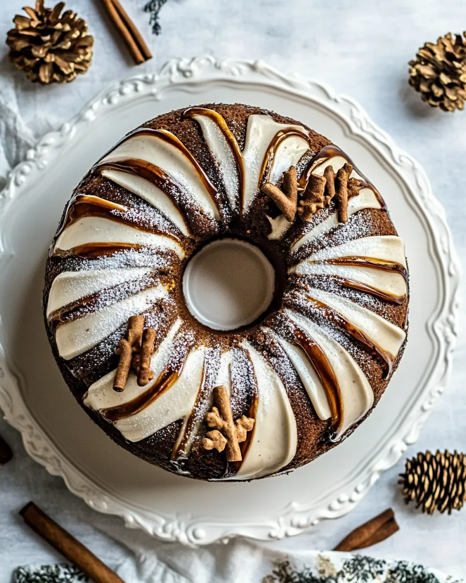 Cream Cheese Swirled Chai Gingerbread Cake