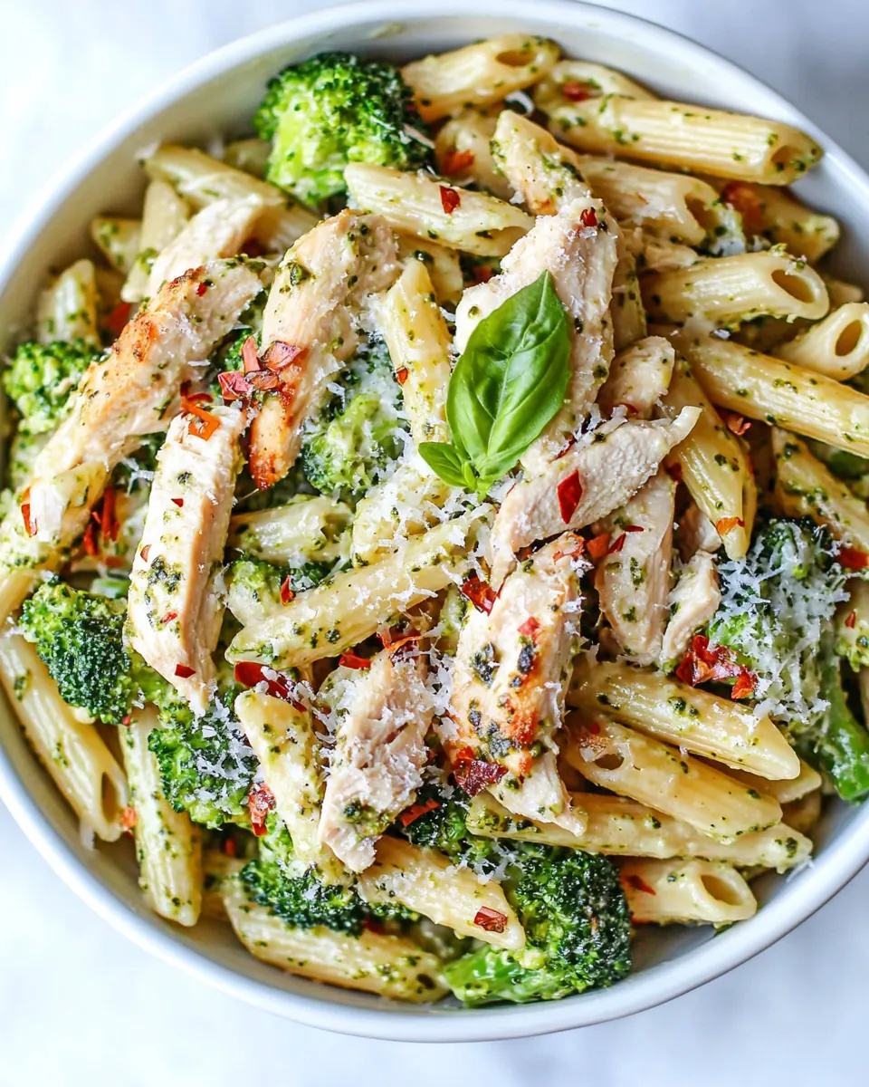 Creamy Chicken Pesto Penne