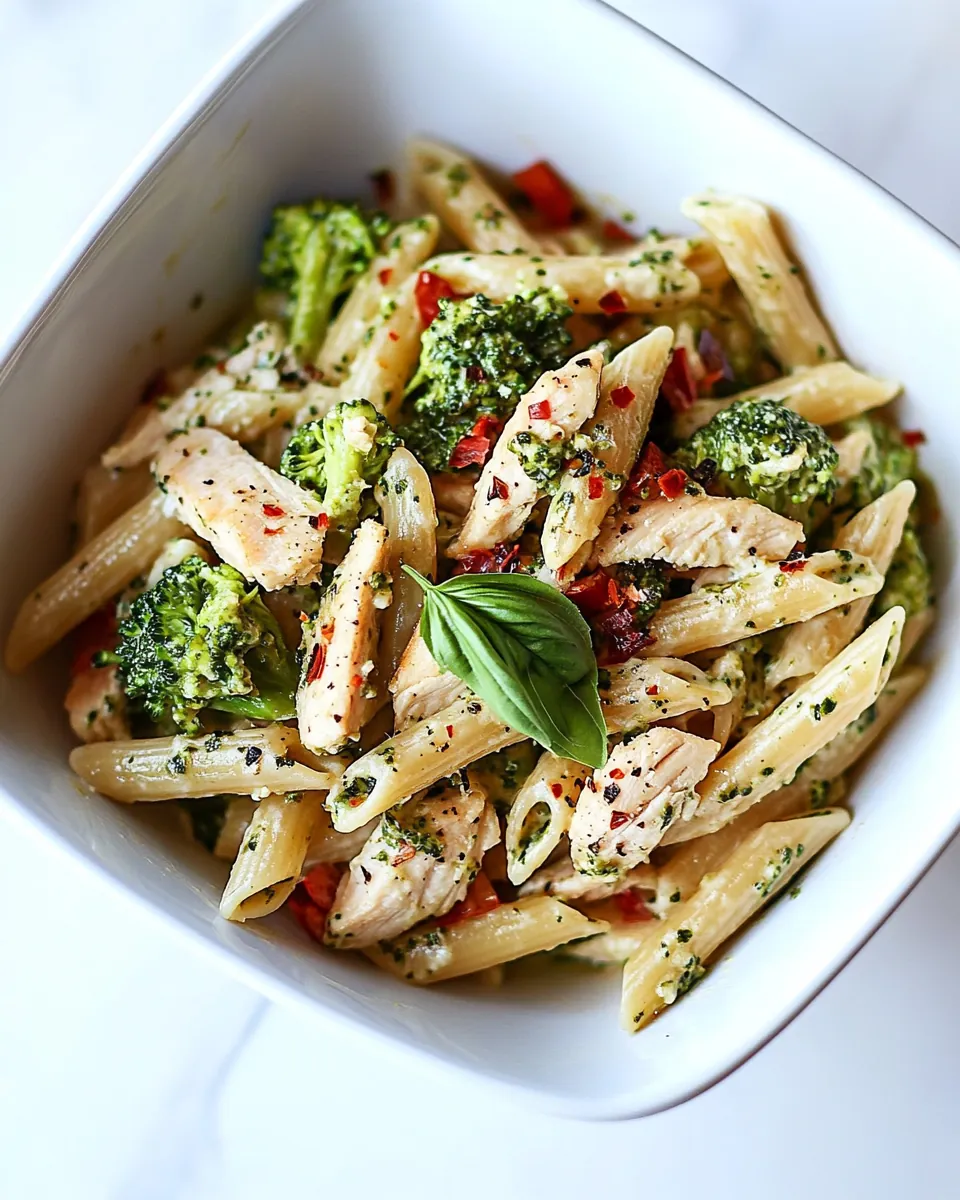Creamy Chicken Pesto Penne
