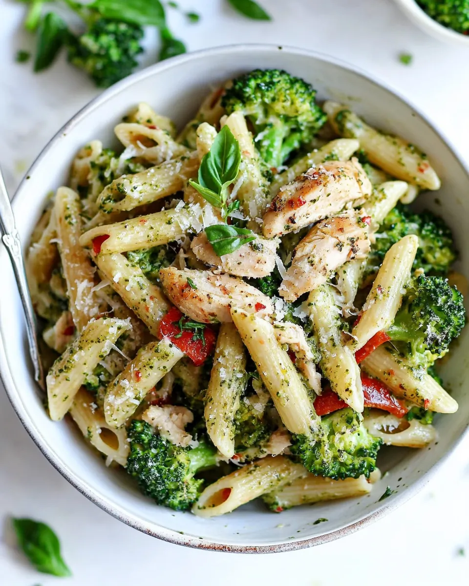 Creamy Chicken Pesto Penne