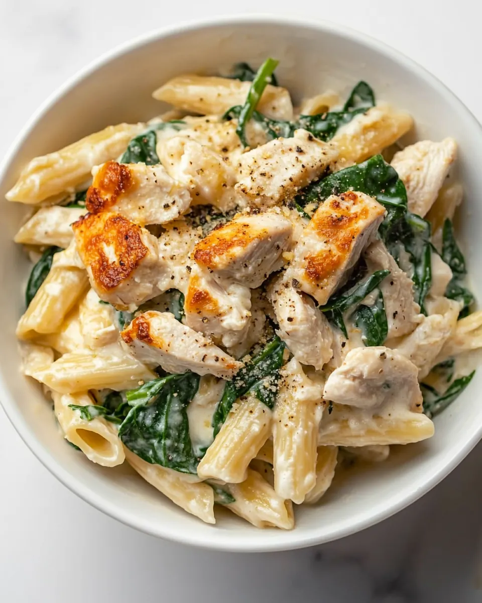 Creamy Chicken Spinach Pasta