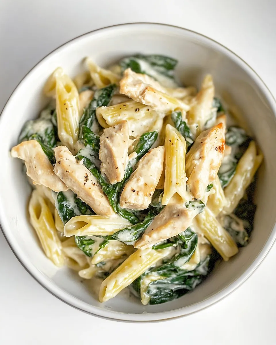 Creamy Chicken Spinach Pasta