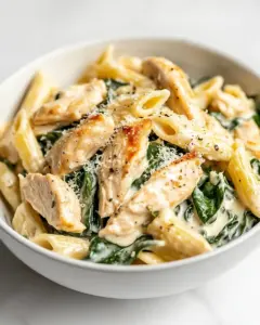 Creamy Chicken Spinach Pasta