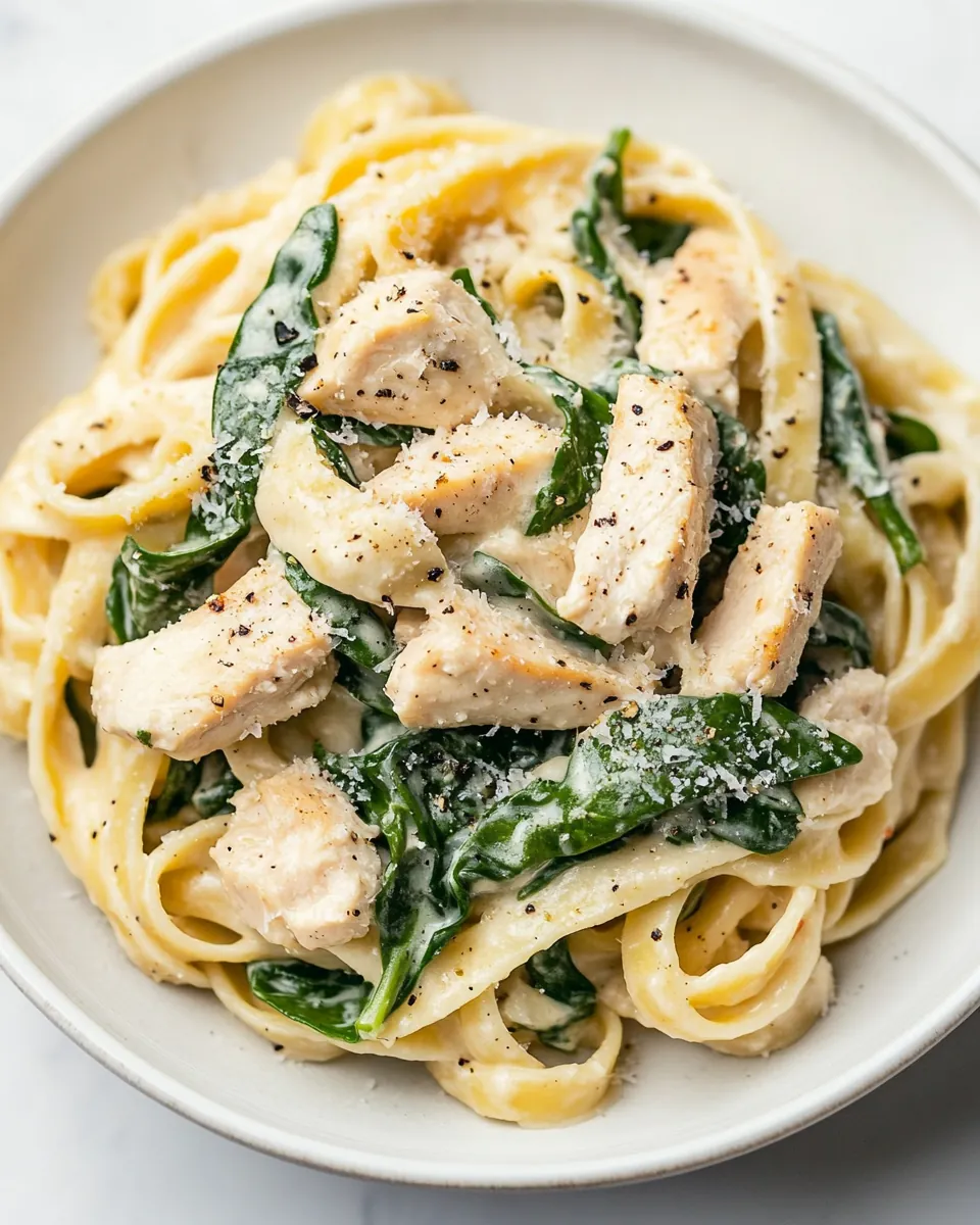 Creamy Chicken Spinach Pasta