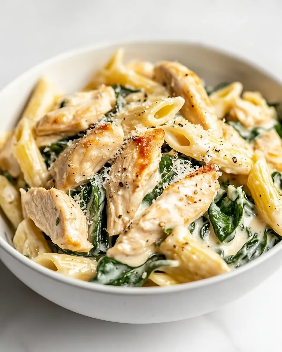 Creamy Chicken Spinach Pasta
