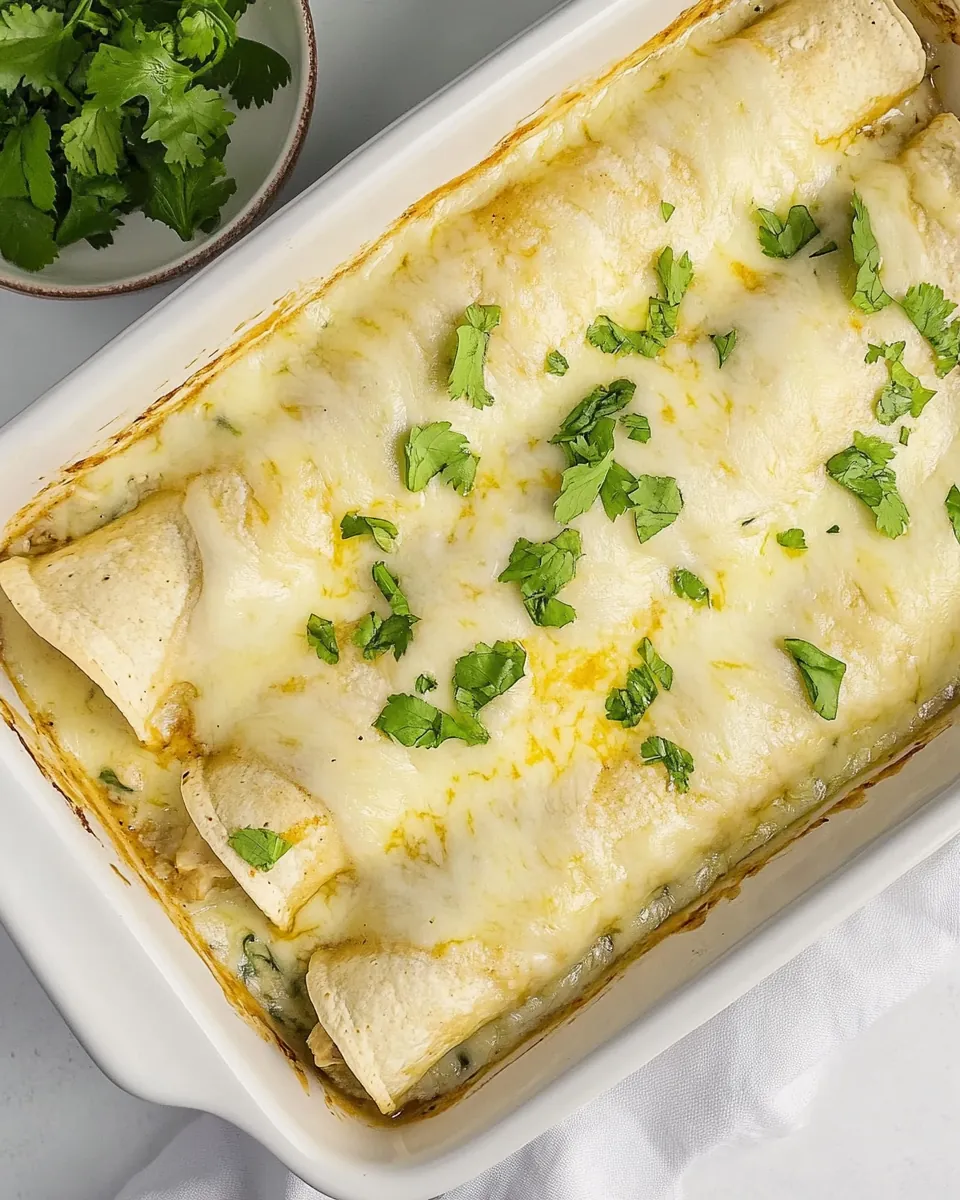 Creamy Chicken Spinach Mushroom Enchiladas
