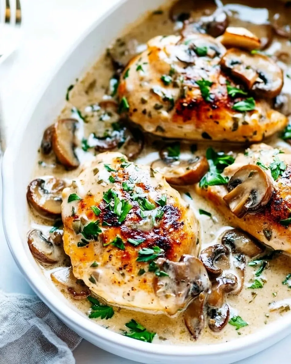 Creamy Garlic Mushroom Chicken