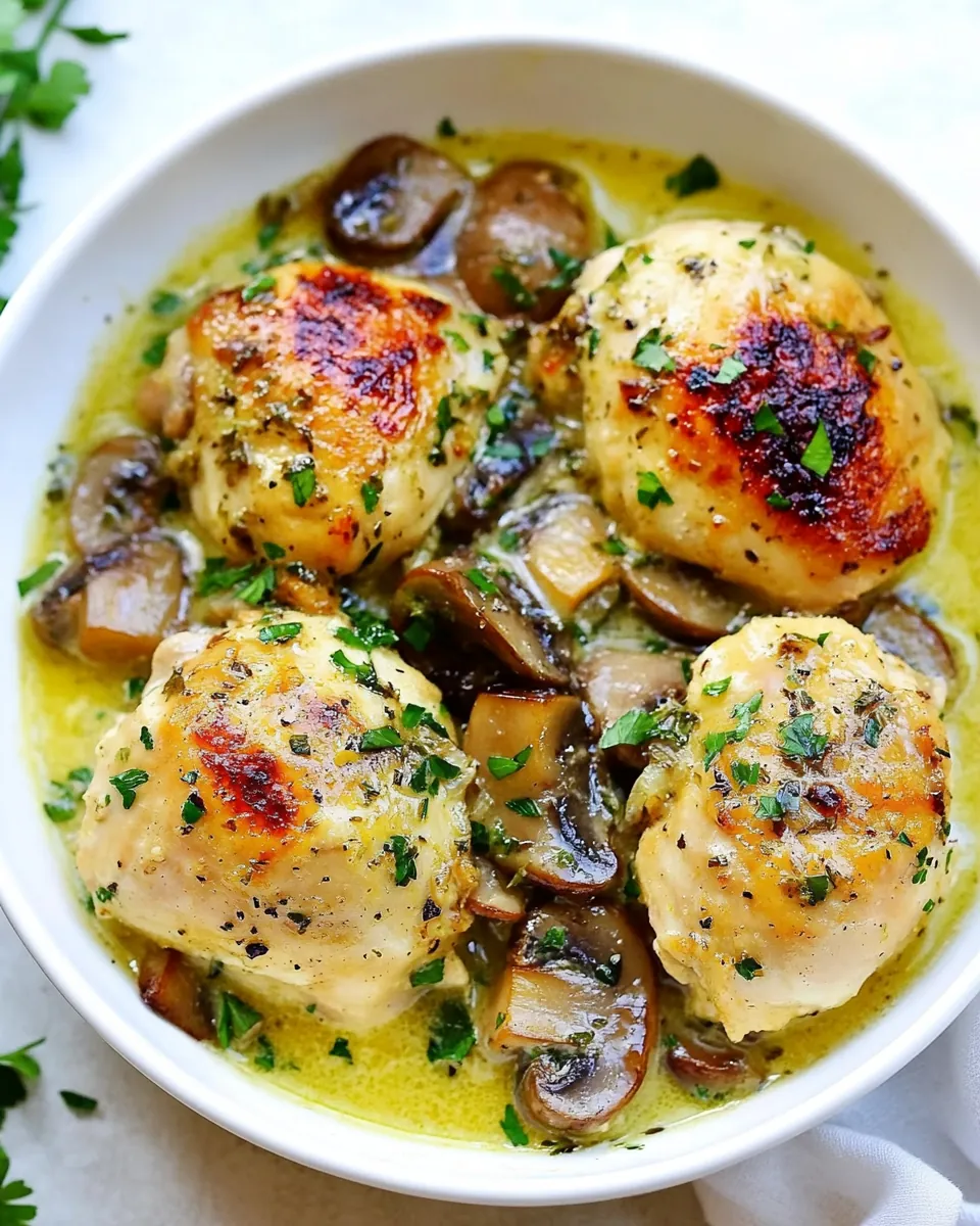 Creamy Garlic Mushroom Chicken