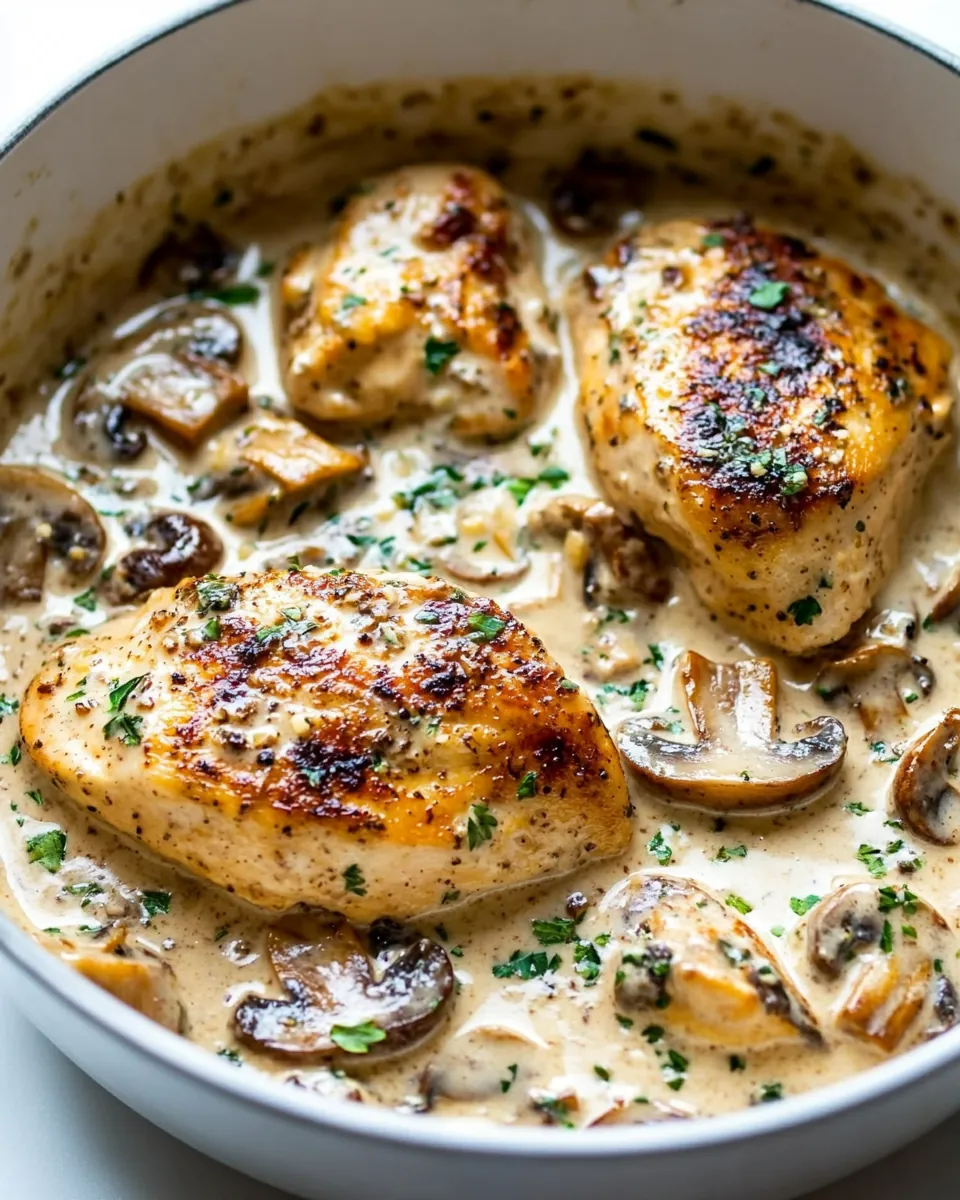 Creamy Garlic Parmesan Mushroom Chicken