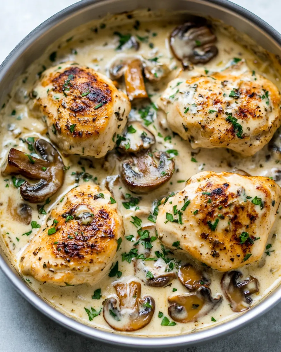 Creamy Garlic Parmesan Mushroom Chicken