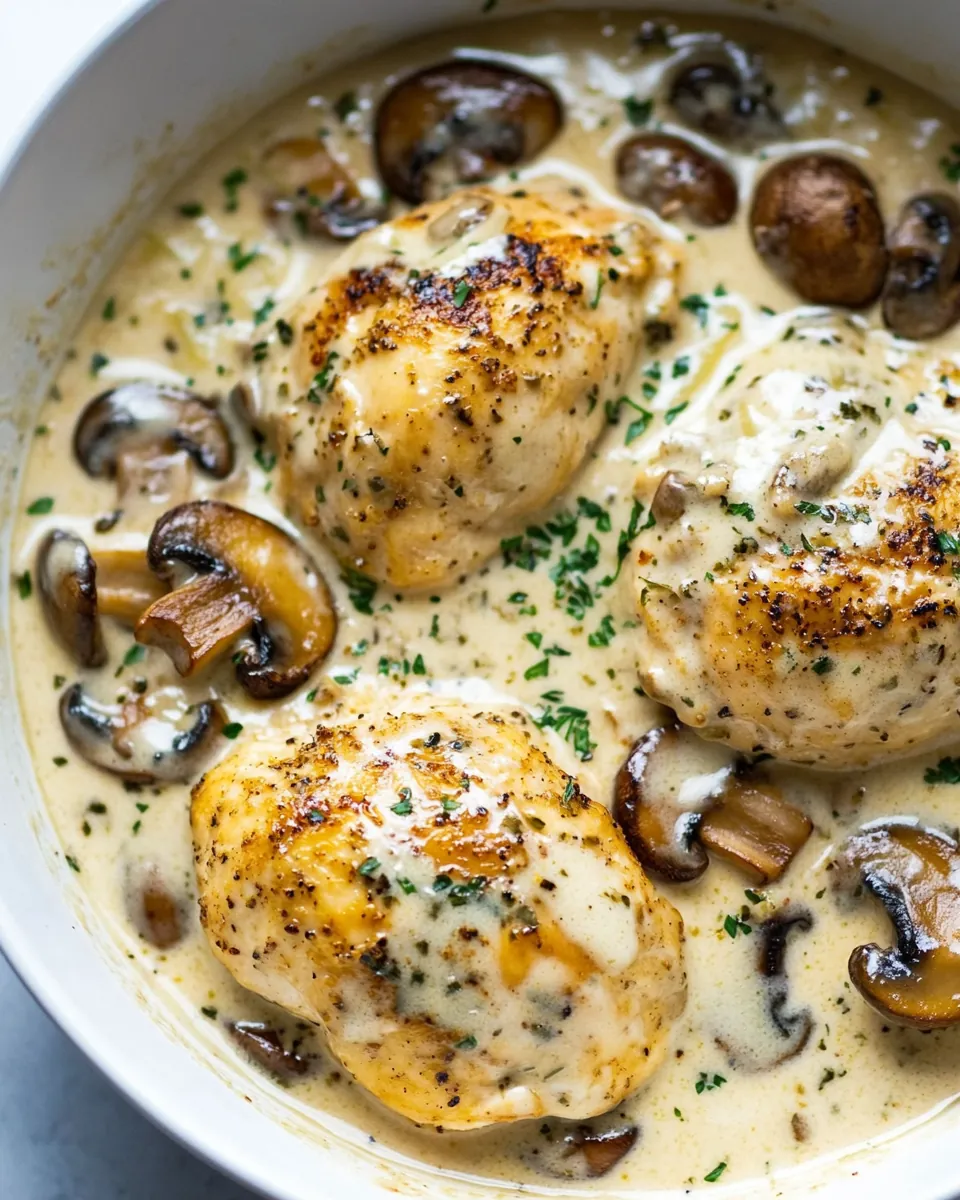 Creamy Garlic Parmesan Mushroom Chicken