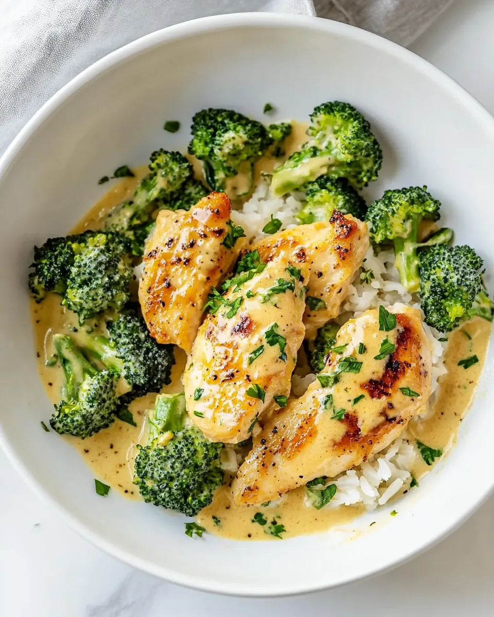Creamy Honey Mustard Chicken Broccoli