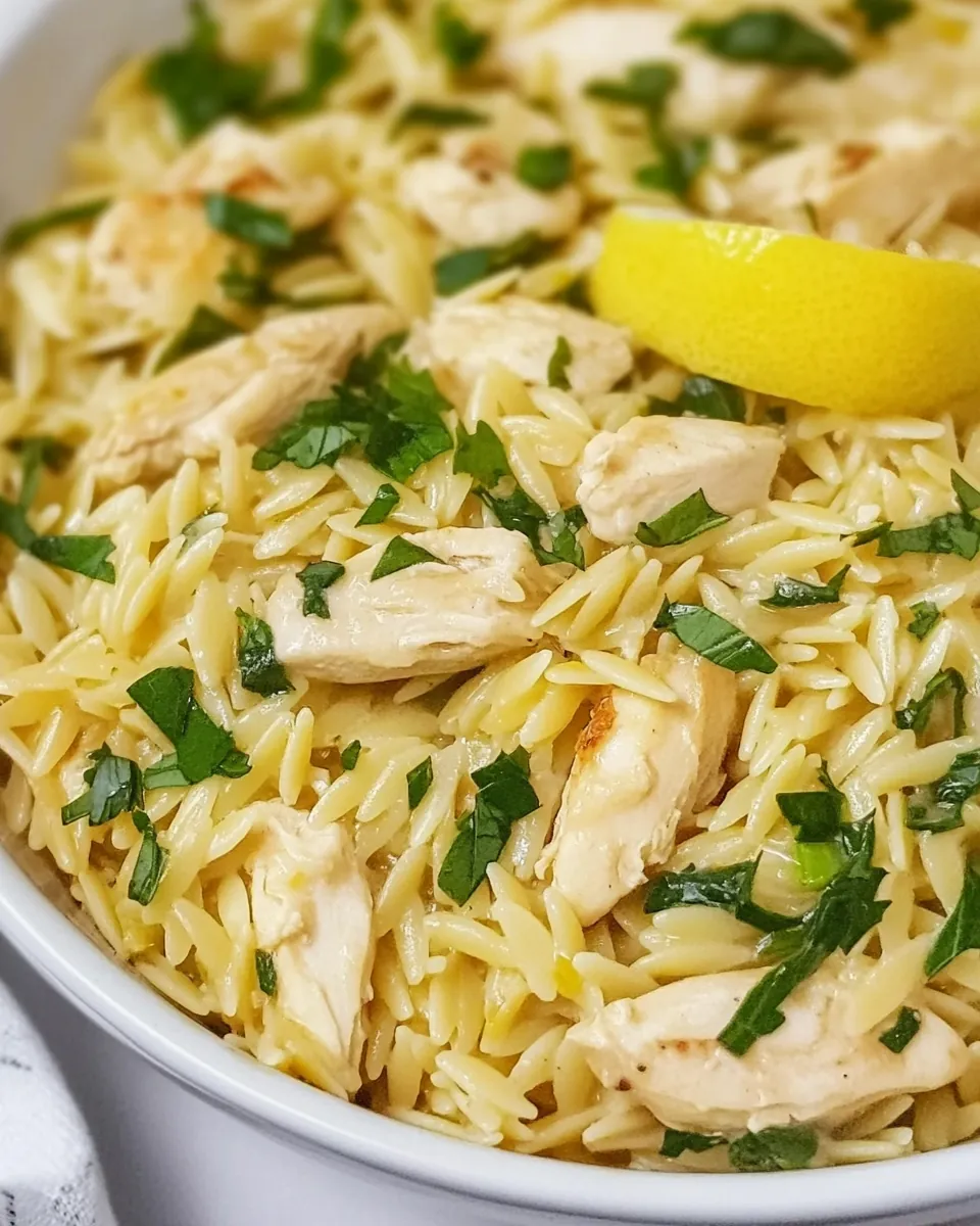 Creamy Lemon Orzo with Chicken