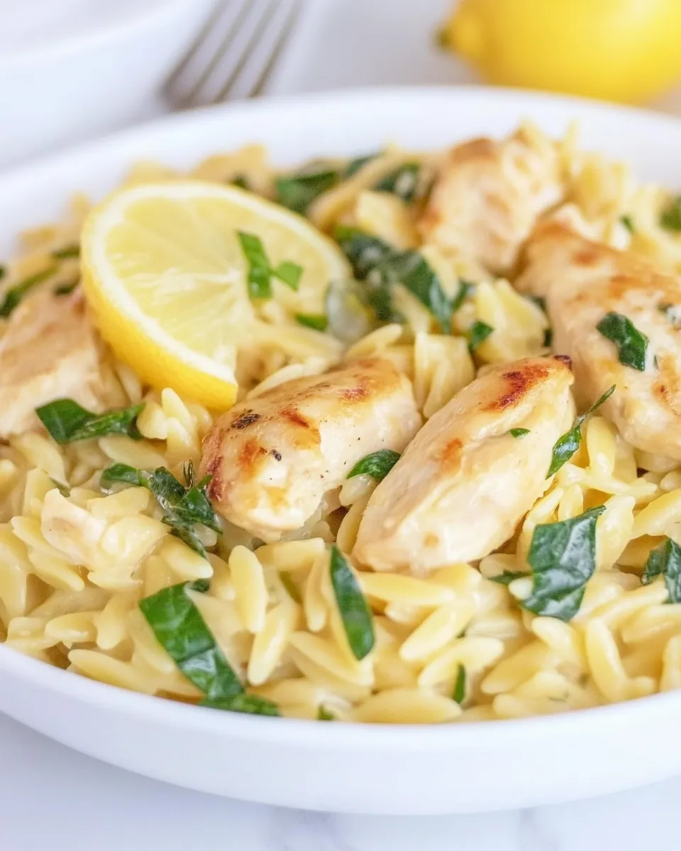Creamy Lemon Orzo with Chicken