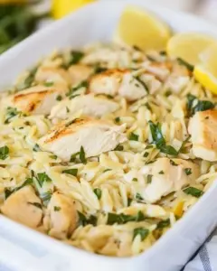 Creamy Lemon Orzo with Chicken