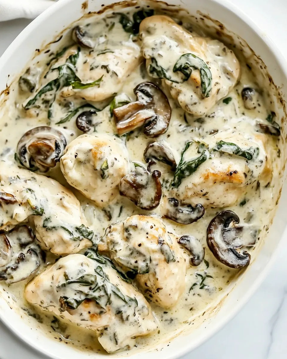 Creamy Parmesan Garlic Mushroom Chicken