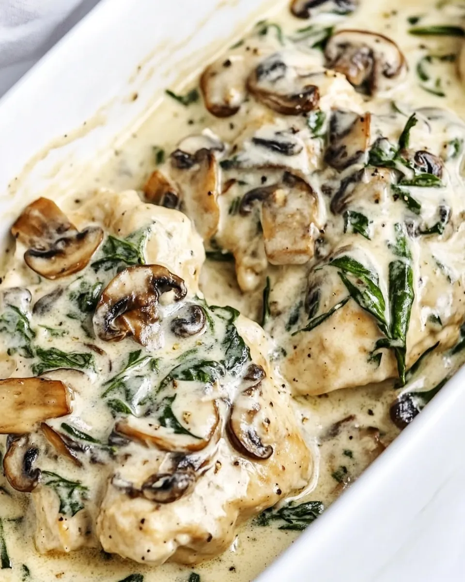 Creamy Parmesan Garlic Mushroom Chicken