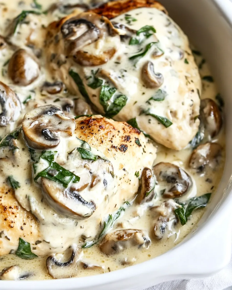 Creamy Parmesan Garlic Mushroom Chicken