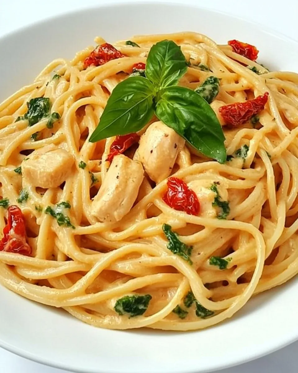 Creamy Pasta with Chicken and Sun-dried Tomato Pesto
