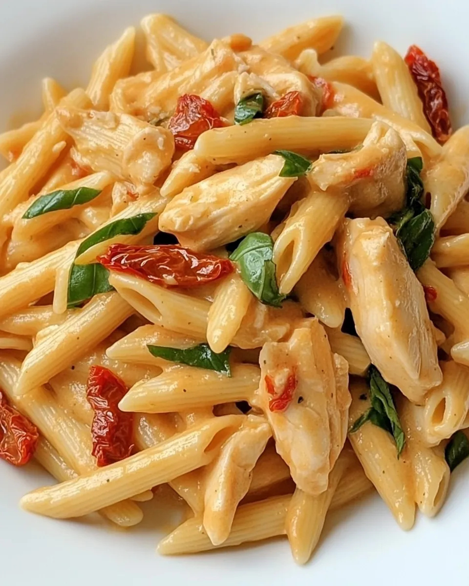 Creamy Pasta with Chicken and Sun-dried Tomato Pesto