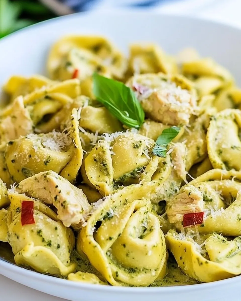 Creamy Pesto Chicken Tortellini