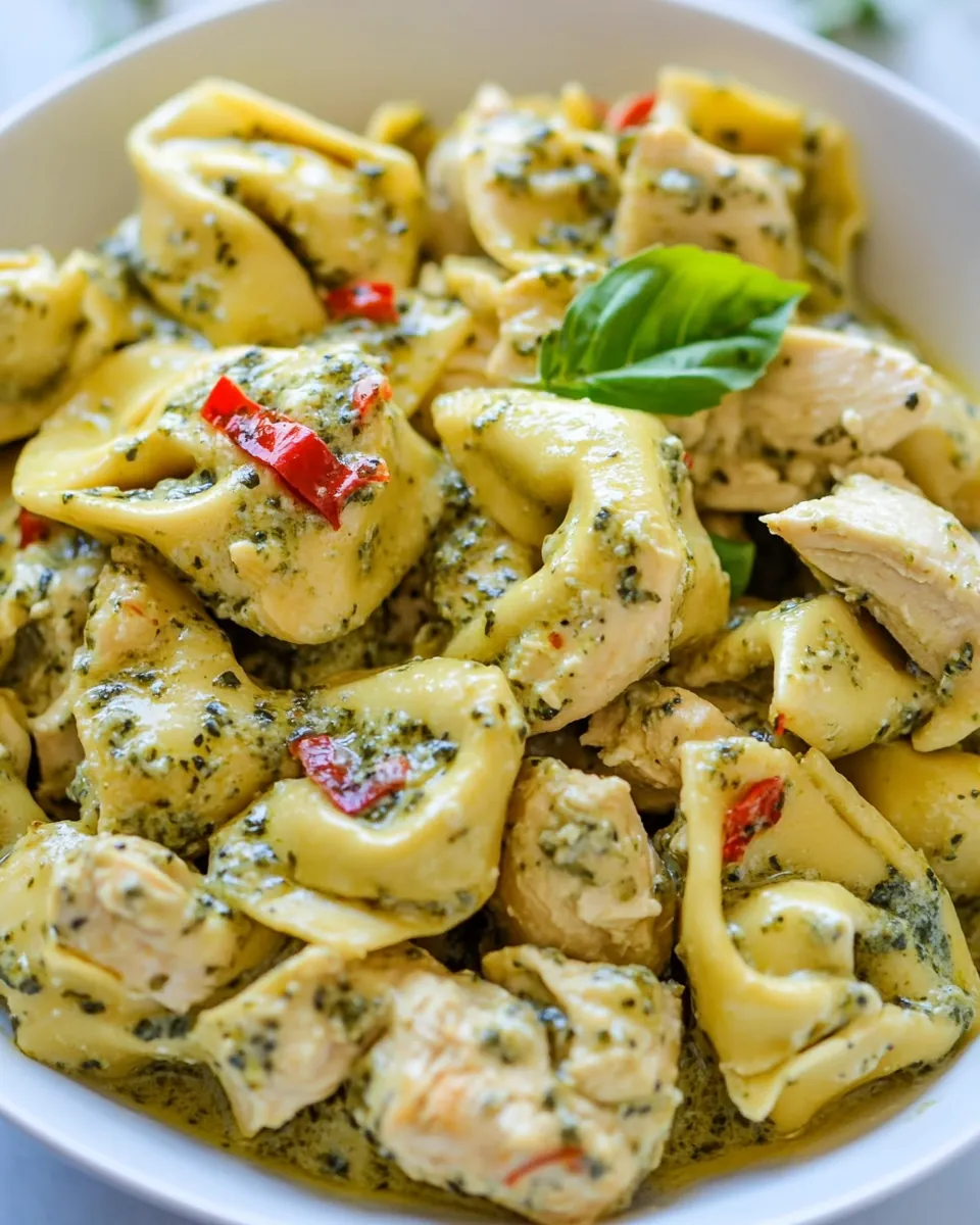 Creamy Pesto Chicken Tortellini