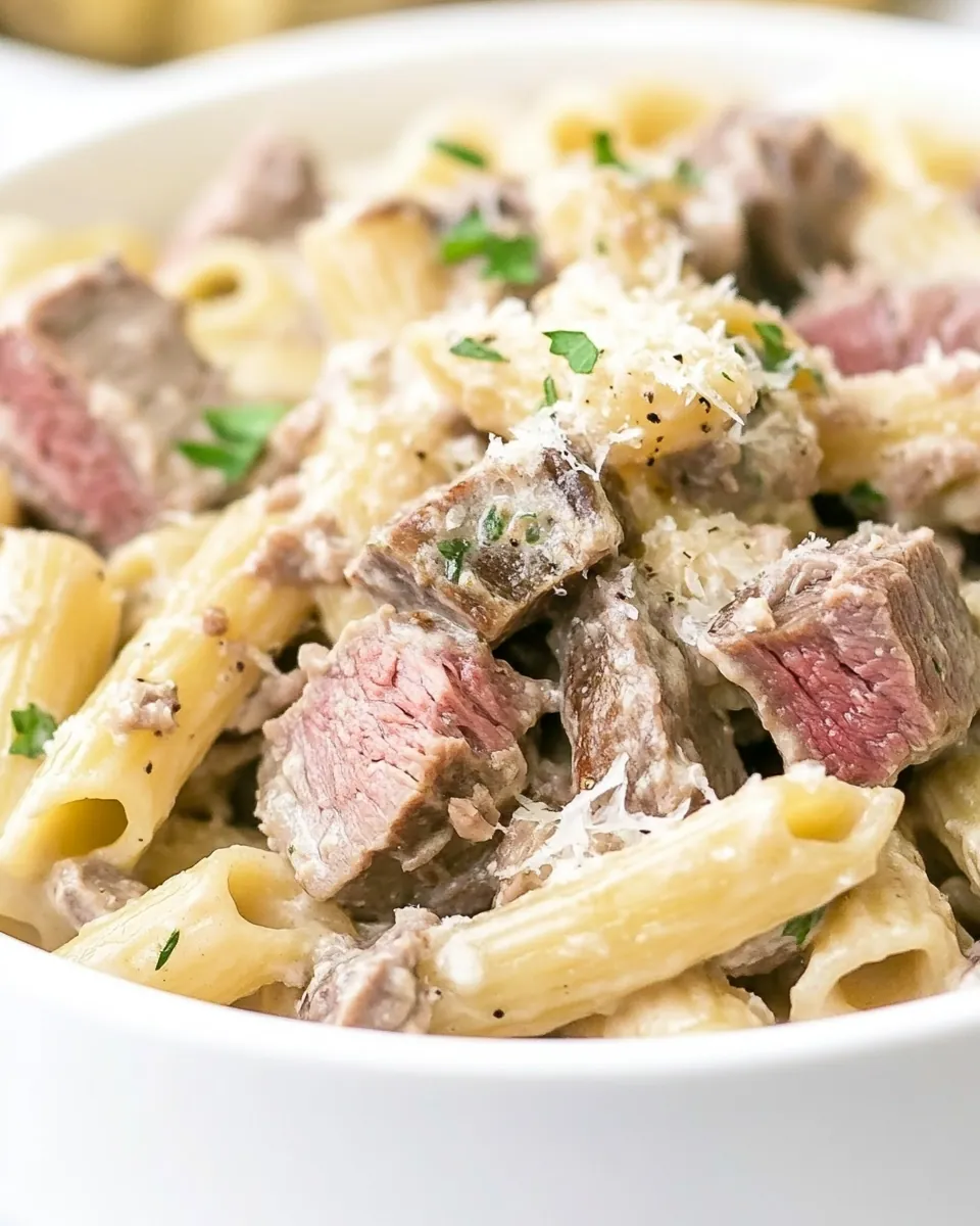 Creamy Prime Rib Pasta