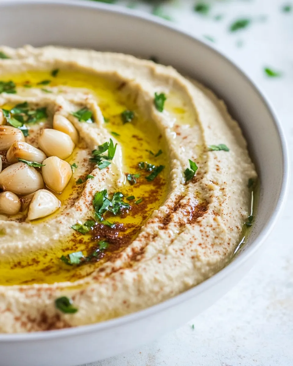 Creamy Roasted Garlic Hummus