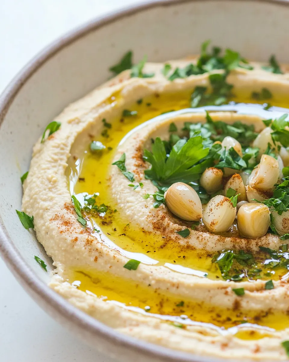 Creamy Roasted Garlic Hummus