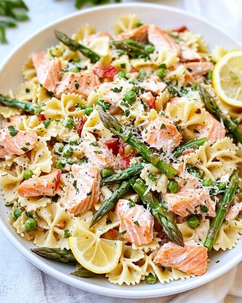 Creamy Salmon Asparagus Pasta