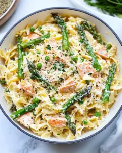 Creamy Salmon Asparagus Pasta