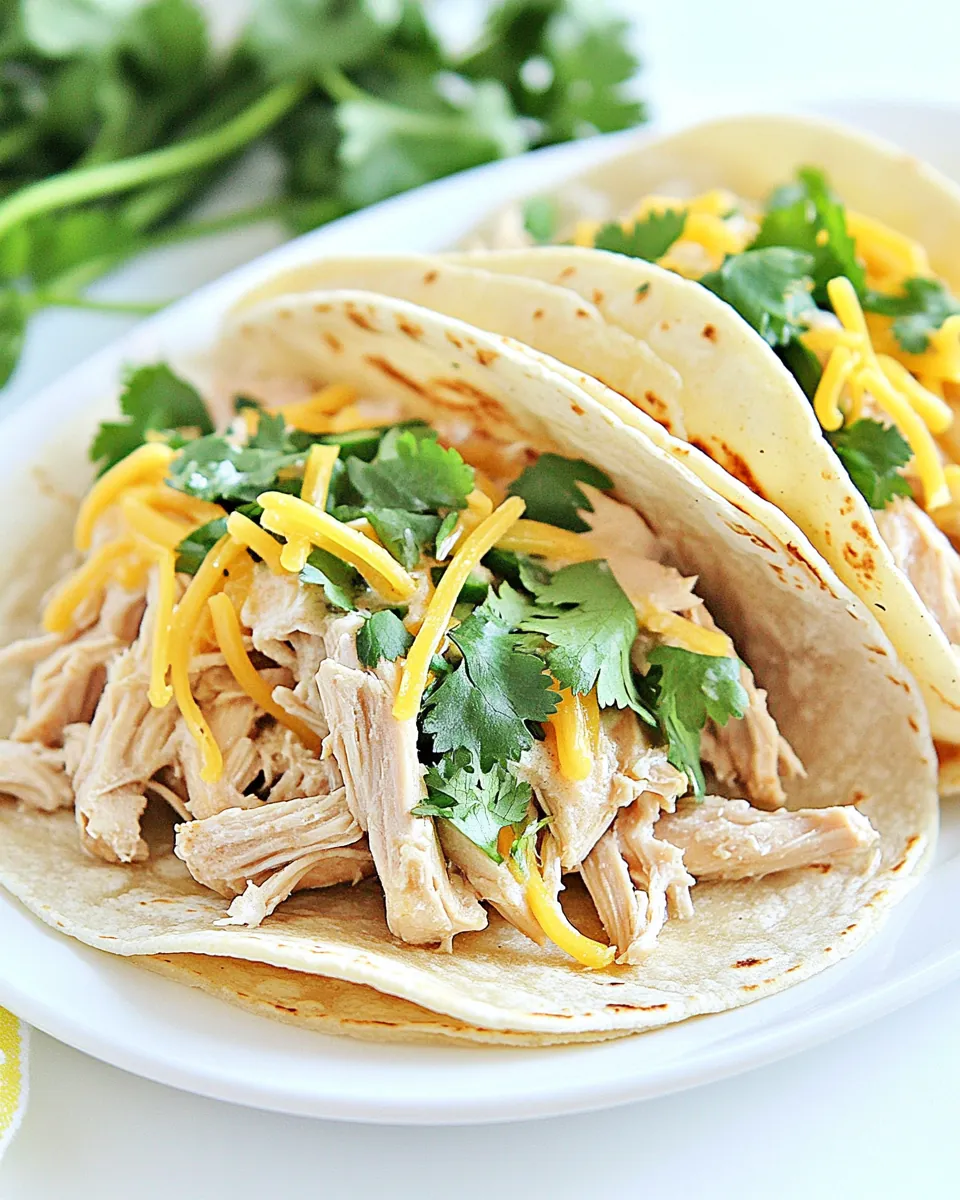 Creamy Slow Cooker Chicken Tacos