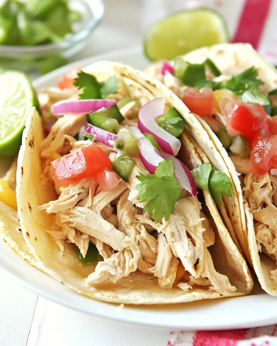 Creamy Slow Cooker Chicken Tacos