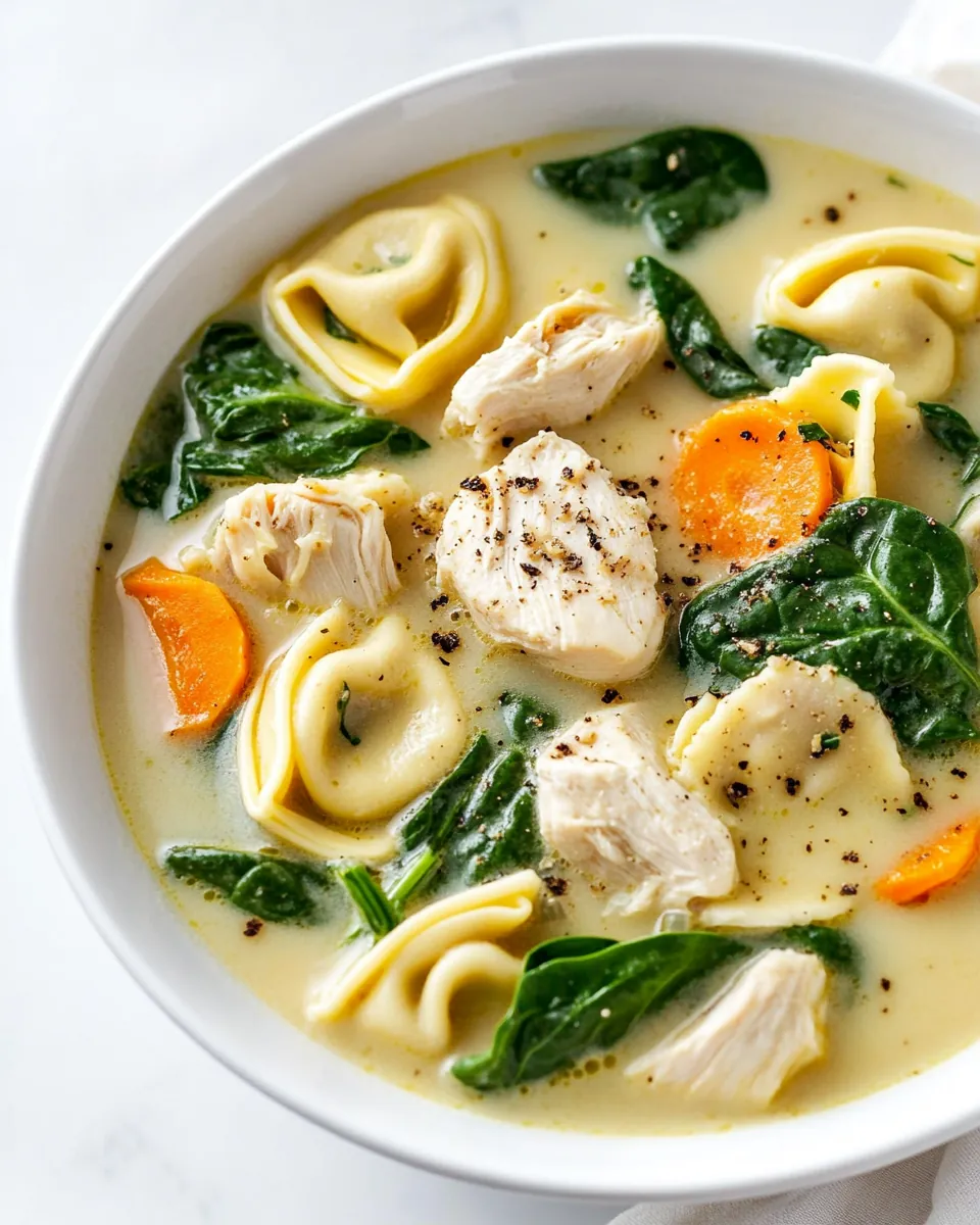 Creamy Spinach Tortellini Soup