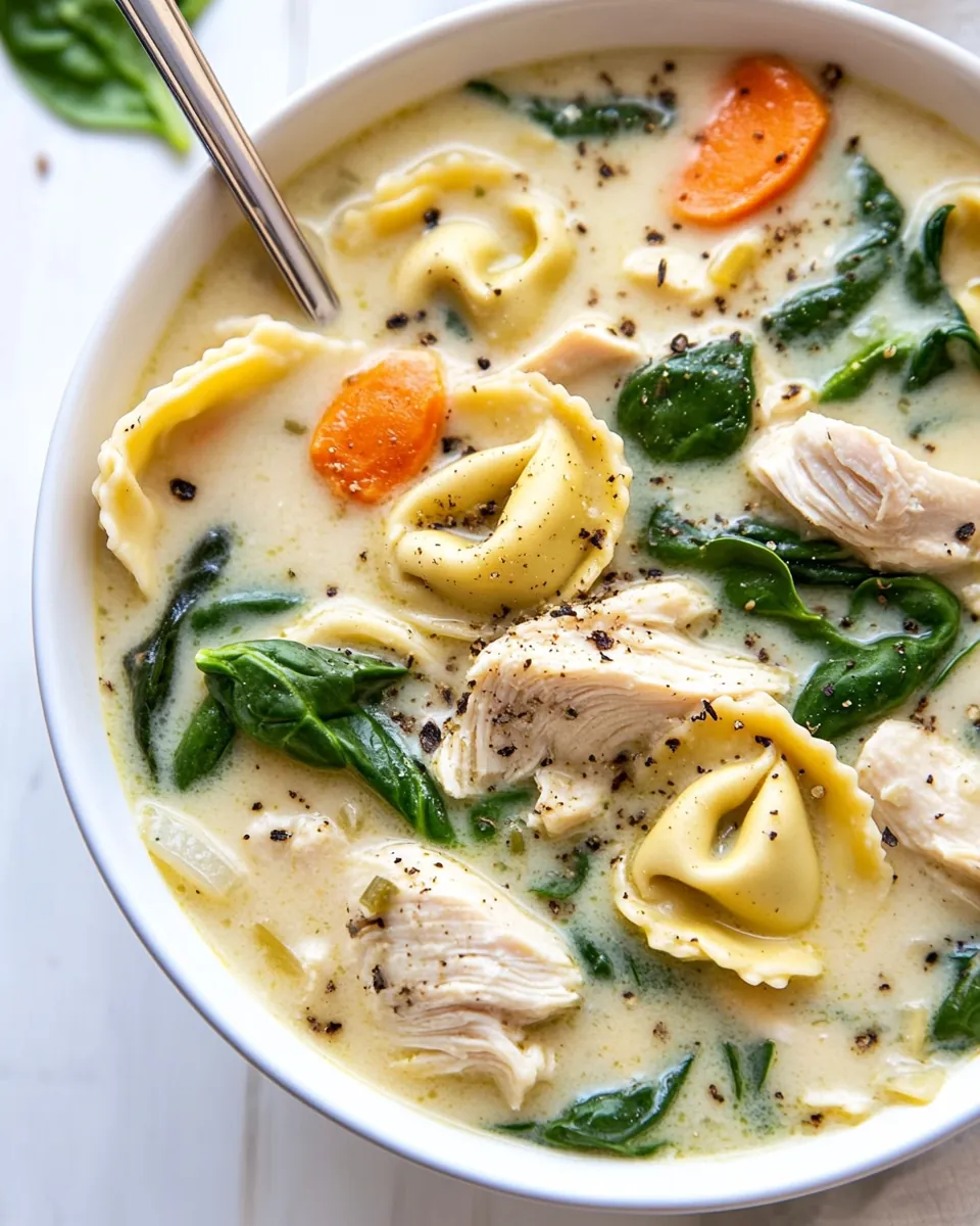 Creamy Spinach Tortellini Soup